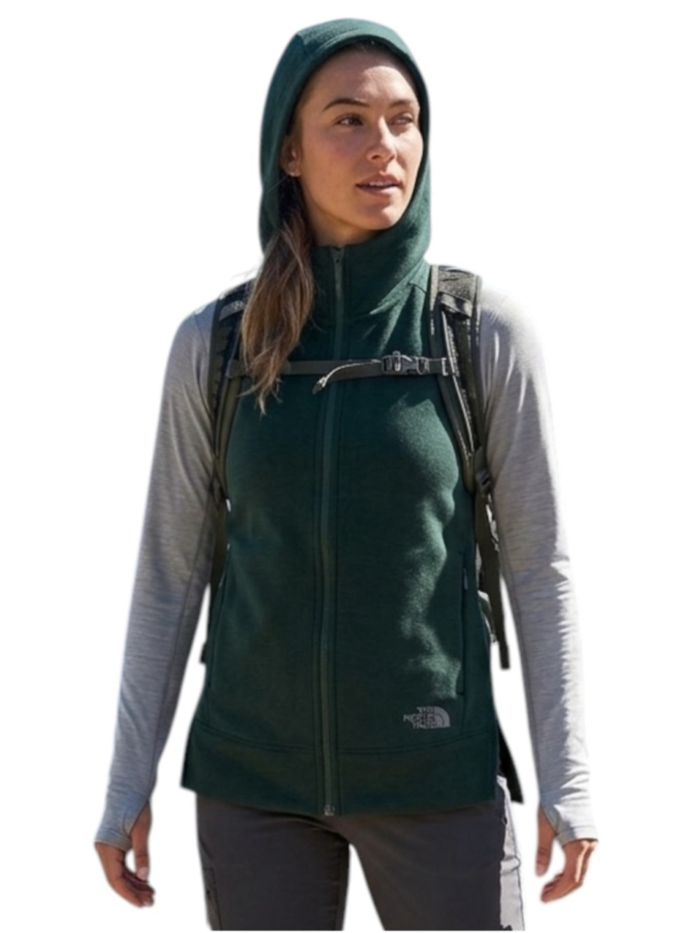 The North Face Hooded Vest in Dark Green Size XS